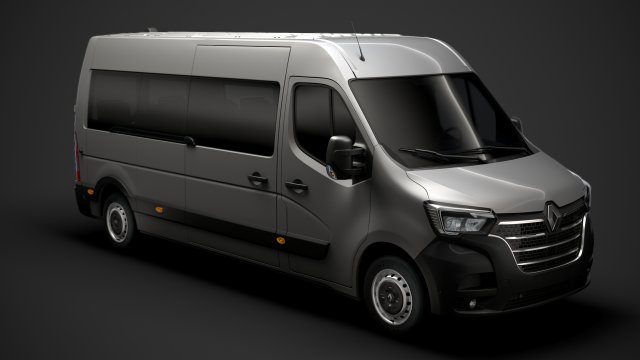 renault master l3h2 minibus 2020 Model 3D .c4d .max .obj .3ds .fbx .stl .blend 