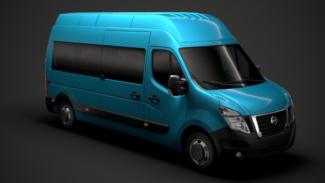 nissan nv 400 l3h3 minibus 2020 3D मॉडल .c4d .max .obj .3ds .fbx .stl .blend 