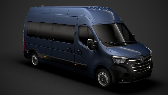 renault master l3h3 minibus 2020 Modelo 3D .c4d .max .obj .3ds .fbx .stl .blend 