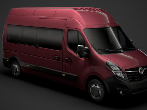 vauxhall movano l3h2 minibus 2020 3D 模型