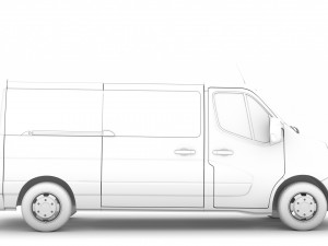 nissan nv 400 l2h1 windowvan 2020 3D Модель