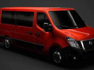 nissan nv 400 l2h1 windowvan 2020 3D Model