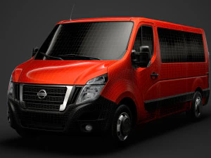 nissan nv 400 l2h1 windowvan 2020 3D Model