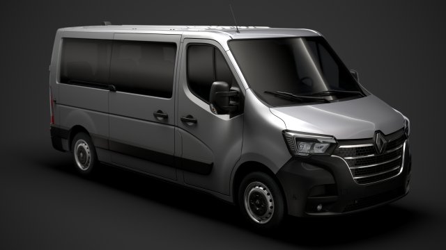 renault master l2h1 windowvan 2020 3D Model .c4d .max .obj .3ds .fbx .stl .blend 