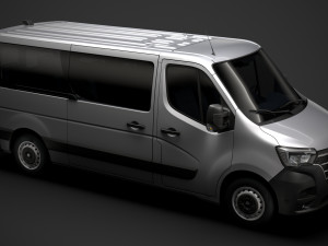 renault master l2h1 windowvan 2020 3D Model