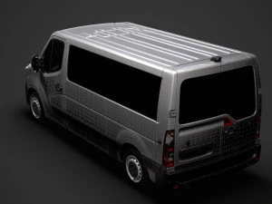 renault master l2h1 windowvan 2020 3D Model