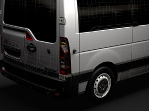renault master l2h1 windowvan 2020 3D Model