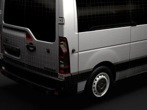 renault master l2h1 windowvan 2020 3D Model