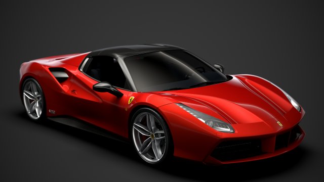ferrari 488 spider magnum pi 2018 3D Model .c4d .max .obj .3ds .fbx .stl .blend 