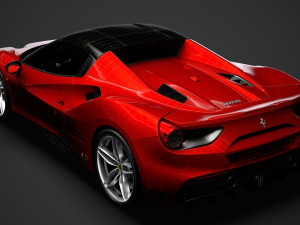 ferrari 488 spider magnum pi 2018 3D Model