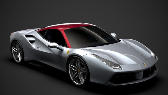 ferrari 488 gtb the shah 2018 3D Model .c4d .max .obj .3ds .fbx .stl .blend 