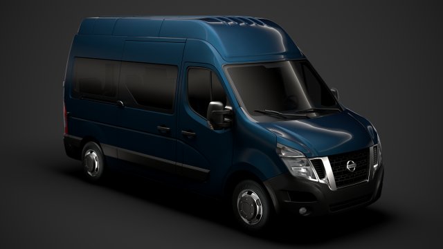nissan nv 400 l2h3 minibus 2020 3D Модель .c4d .max .obj .3ds .fbx .stl .blend 