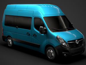 vauxhall movano l2h3 minibus 2020 3Dモデル