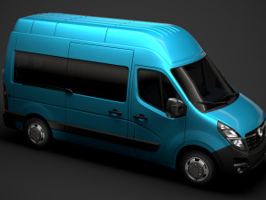 vauxhall movano l2h3 minibus 2020 3D मॉडल