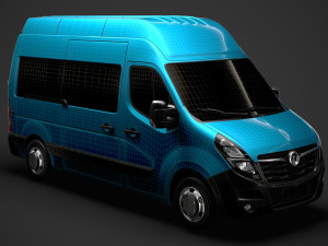 vauxhall movano l2h3 minibus 2020 3D मॉडल