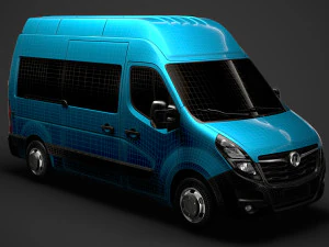 vauxhall movano l2h3 minibus 2020 3D Model