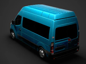 vauxhall movano l2h3 minibus 2020 3D Model
