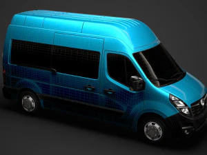 vauxhall movano l2h3 minibus 2020 3D Model
