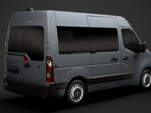 renault master l1h2 windowvan 2020 3D Модель