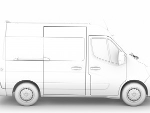 renault master l1h2 windowvan 2020 3D Модель