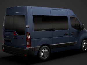 vauxhall movano l1h2 windowvan 2020 3D Model
