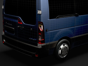 vauxhall movano l1h2 windowvan 2020 3D Model