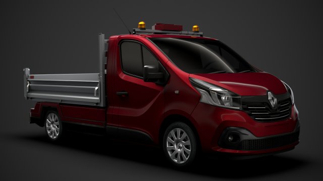 renault trafic tipper 2018 3D Модель .c4d .max .obj .3ds .fbx .stl .blend 