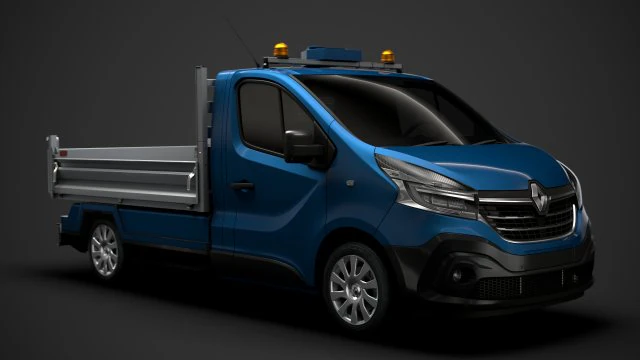renault trafic basculante 2020 Modelo 3D .c4d .max .obj .3ds .fbx .stl .blend 