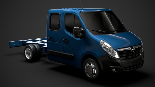 opel movano crewcab dw e20 chassis 2014 3D Model .c4d .max .obj .3ds .fbx .stl .blend 