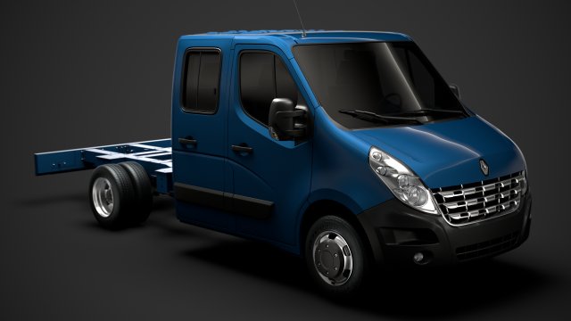 renault master crewcab dw e20 chassis 2010 3D 模型 .c4d .max .obj .3ds .fbx .stl .blend 
