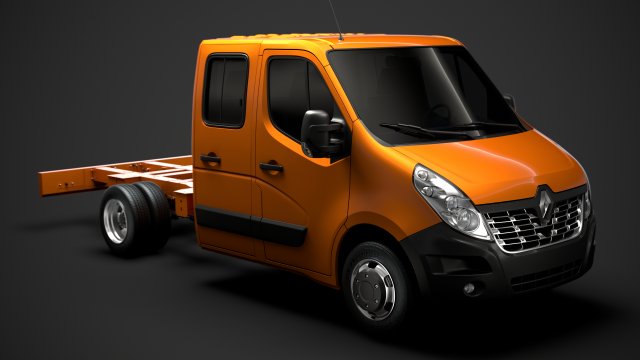 renault master crewcab dw e20 chassis 2014 3D Модель .c4d .max .obj .3ds .fbx .stl .blend 