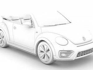 vw beetle r line convertible 2020 3D Model