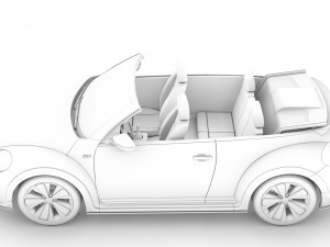 vw beetle r line convertible 2020 3D Model