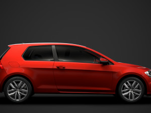 vw golf tdi 3door typ5g 2019 3D Model