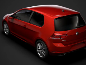 vw golf tdi 3door typ5g 2019 3D Model
