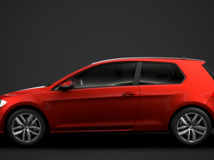 vw golf tdi 3door typ5g 2019 3D Model