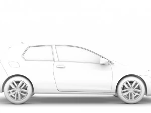 vw golf tdi 3door typ5g 2019 3D Model