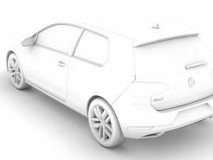 vw golf tdi 3door typ5g 2019 3D Model