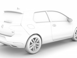 vw golf tdi 3door typ5g 2019 3D Model