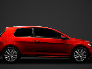 vw golf tdi 3door typ5g 2019 3D Model