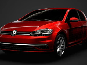 vw golf tdi 3door typ5g 2019 3D Model