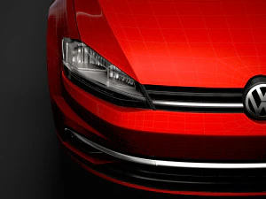 vw golf tdi 3door typ5g 2019 3D Model