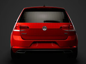 vw golf tdi 3door typ5g 2019 3D Model