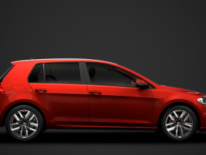 vw golf tdi 5door typ5g 2019 Modelo 3D