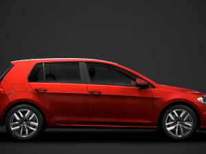 vw golf tdi 5door typ5g 2019 3D Model