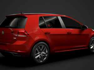 vw golf tdi 5door typ5g 2019 3D Model