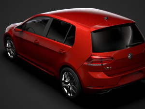 vw golf tdi 5door typ5g 2019 3D Model