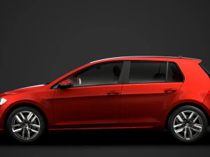vw golf tdi 5door typ5g 2019 3D Model