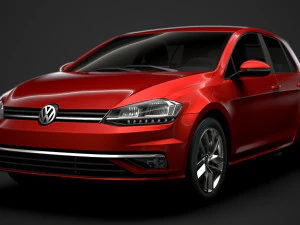 vw golf tdi 5door typ5g 2019 3D Model