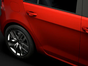 vw golf tdi 5door typ5g 2019 3D Model